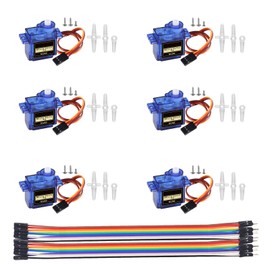 DIANN 6pcs SG90 9G Micro Servo Motor Kit for RC Robot Arm Walking Helicopter Airplane Car Boat Control with Cable M-F