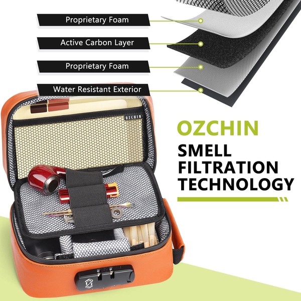 OZCHIN OZCHIN Smell Proof Bag with Combination Lock Tobacco Pipe