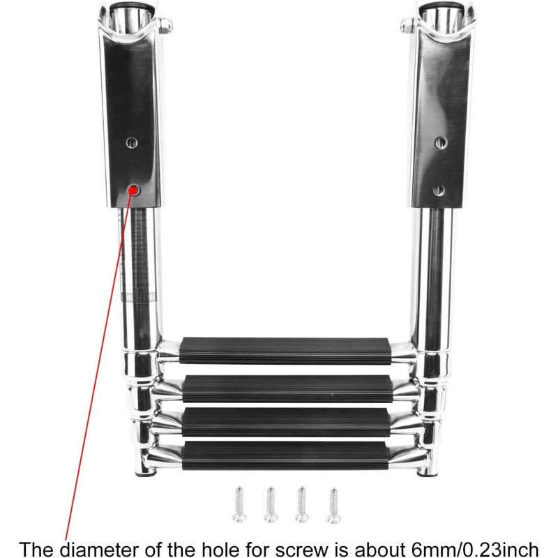 Amarine Made 4 Steps Boat Ladder Pontoon Telescoping Stainless Marine