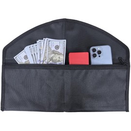 BEISUOSI Stash-it Clothes Hanger Diversion Safe with Hidden Pocket, Fits Under Hanging Clothes, with Pocket to Hide Valuables for Home or Travel (1, Black)