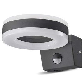 Maclean Energy MCE365 LED Wall Lamp with PIR Sensor - PC + ALU, 20W (1700lm) Neutral White 4000K IP65 Gray