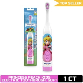 Spinbrush Princess Peach Kids Electric Battery Toothbrush, Soft, 1 ct