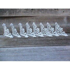Cast Iron Antique Style Durable 8 Antique Style Shelf Brace Wall Bracket Cast Iron Brackets Small White