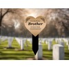 OriginDesigned Brother Heart Shaped Engraved Memorial Plaque Stake - Copper