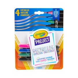Crayola Metallic Outline Markers, Assorted Colors, Art Supplies, 4 Count