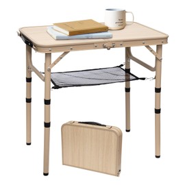 Byliable Small Folding Table 2FT Camping Table 3 Adjustable Height Lightweight Portable Aluminum Mini Foldable for Picnic Beach Indoor Outdoor, Yellow