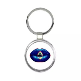 Gift Keychain : Lips Guamanian Flag Guam Expat Country For Her Woman Feminine