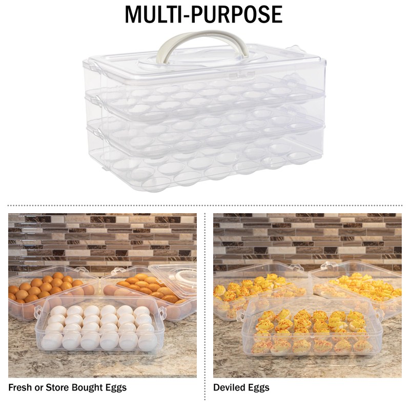 Classic Cuisine Egg Container for Refrigerator - Large-Capacity Egg Holder