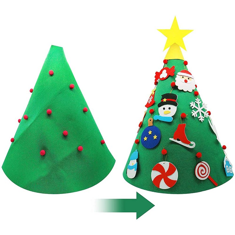 ANCLLO DIY Three-dimensional Christmas Tree, Upgraded Felt Christmas Tree with
