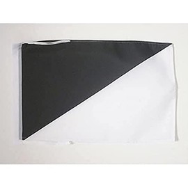 AZ FLAG Black and White Diagonally Divided Flag 18'' x 12'' cords - race officer - Racing SMALL flags 30 x 45cm - Banner 18x12 in