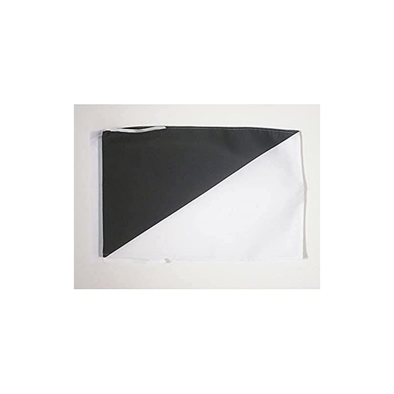 AZ FLAG Black and White Diagonally Divided Flag 18'' x