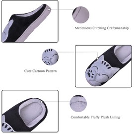Shaine Slippers Women’s Winter, Men Cotton Cat Slippers, Warm Plush Slippers, Unisex Soft Comfortable Non-Slip Cosy Slippers