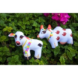 Cow Dolls 5" - Set of Vrindavan Surabhi Cow Dolls (DSCW)