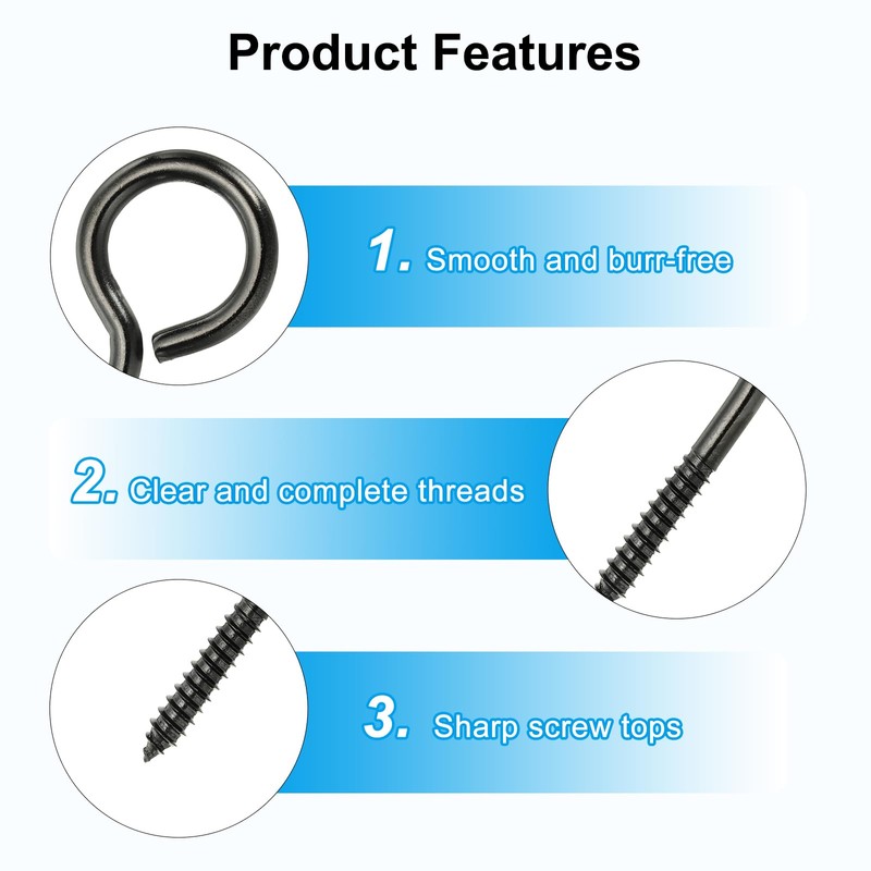 PATIKIL M5x65mm 4pcs 304 Stainless Steel Eye Screw Hook Self