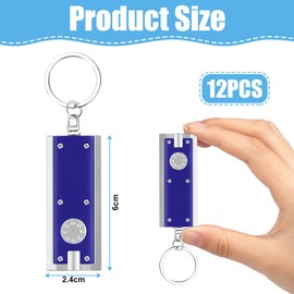 flintronic Mini LED Keychain Torch, 12 Pieces Mini LED Small Keyring Torch, 120 Lumens, for Camping, Hiking, Travel, Cycling (Blue + Black)