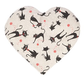 Cherry Stone Cushion Heart Approx. 30 x 25 cm – Cat Mimi – Heat Cushion – Grain Cushion – A Charming Gift