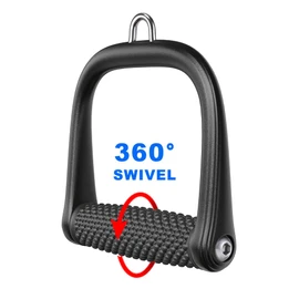 BeneLabel Pulley Handle, 2 Gym Single Handle Cable Attachment Strength Training Triceps D Handles for Lat Pull, Cable Pull, Resistance Bands, Crossover with Rotating Handle & 2 Carabiners, Bump
