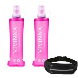 Vivinna Running Hydration Bottle 250ml – Flexible, BPA-Free Bottle with Tube and Bite Nozzle for Running, Trail Running, Cycling and Hiking – Easy to Carry and Fill (Pink)