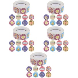 Operitacx 5 Rolls Reward Stickers Phone Stickers Teacher Supplies Label Stickers Make Yourself Skate Sticker Funny Sticker Teacher Waterproof Child Cartoon Paper