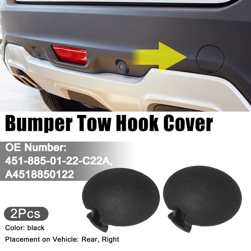 A ABSOPRO Pack of 2 Car Rear Bumper Towing Eye