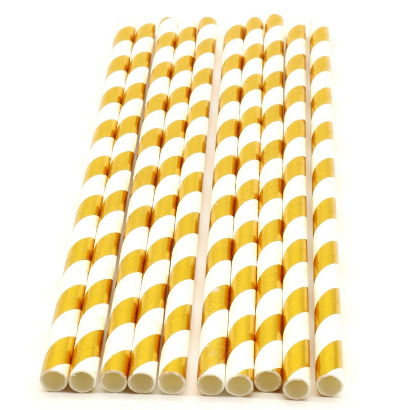 Paper Straws 100pcs Biodegradable Recyclable Drinking Straws for Party Birthday