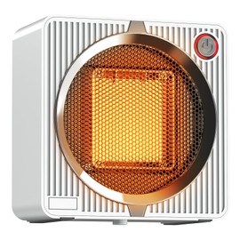 Small Space Heater, Low Watt Portable Electric Heaters for Indoor Use On Desk, PTC Ceramic Saving Mini Desk Heater, Overheating & Tip-Over Protection Personal Heater for Desktop Office Home Gift White