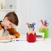 MAINOSHY 5 Pack Pencil Holder Cup, Plastic Pen Vase Pencil