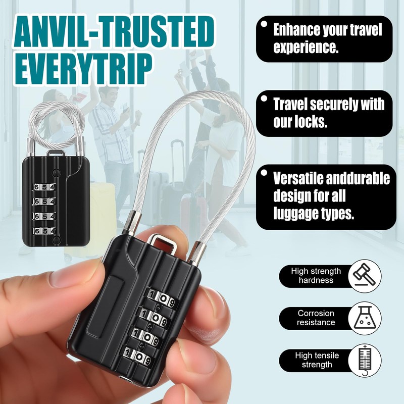 Moxweyeni 32 Pack Luggage Combination Lock 4 Digit Cable Padlock