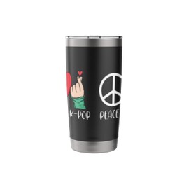 Peace Love K-pop Funny Korean Culture Lovers Kpop Music Stainless Steel Insulated Tumbler