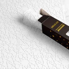 Modern Silicone Placemat Set of 2- Table Protector for Dining Room Table, Kitchen, Craft Mat- Non-Toxic, Anti-Slip, Dishwasher Safe, BPA Free, Heat Resistant - (White)