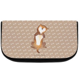 Mr. & Mrs. Panda Cosmetic Bag Dog Belly Claws Gift Toiletry Bag Toiletry Bag Dog Love Dog Mum Dog Owner Dog Motif Pet, brown, Hand Drawn