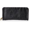 Lee Wallet, Luxury Italian Soft Leather, Round Zipper, Black