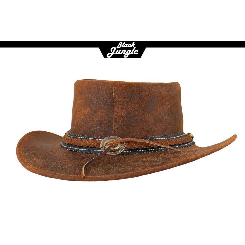 Black Jungle Dayton Leather Western Hat Australia Cowboy Hat, ochre