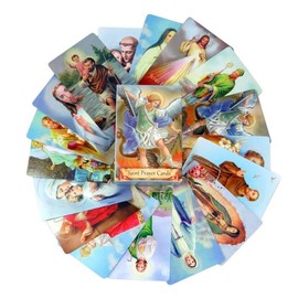 3 Packs of 54 Assorted Holy Cards with Catholic Saints and Prayers