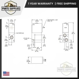 Humphrey 310-12DC Humphrey Inline Single Solenoid Valve 3-Port 2-Position 1/8" NPTF