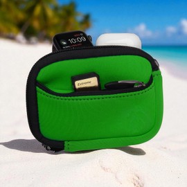 eBigValue 4-Pack Mini Tech Organizer Pouches – Compact Zipper Cases for Cables, Chargers, USB Drives, SD Cards – Lightweight Electronics Travel Storage with Wrist Strap