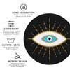 Black Evil Eye 4 Pcs Coasters for Drinks,Round Leather Coasters