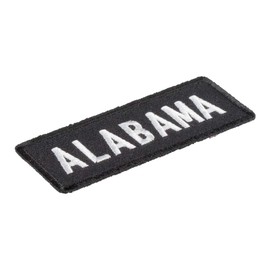PatchStop Alabama State Iron On Patches for Clothing Backpacks Jeans | Black and White Motorcycle Patch Sew On Custom Jackets Hats Tactical Bags | 3.25x1.25in Small Trendy DIY Embroidered Applique