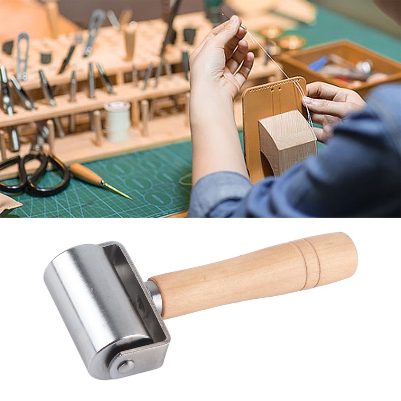 DIY Leather Handwork Smoother 35mm Leather Roller Tool Leathercraft Edge
