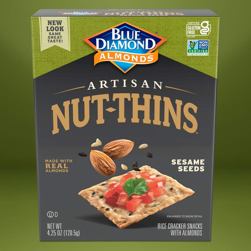 Blue Diamond Artisan Almond Nut Thins, Sesame Seed, 4.25 Oz