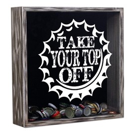 Torched Take Your Top Off That Beer Cap Shadow Box Holder Hanging Display Case Frame Wall Mount Decor Art, Beer Lovers Collectors Gift for Men