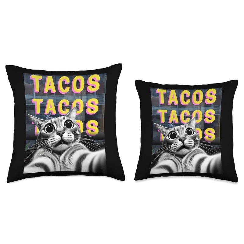 Funny Crazy Cat Selfie Cat Taco Selfie Taking Taco Shop