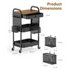 ALVOROG Rolling Cart with Drawer and Wood Table Top, 3