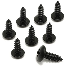 License Plate Screws for Subaru, Black License Plate Screws Grade 18-8 (304) Stainless Steel Self Tapping Mounting Bolts Compatible with Subaru/SUVs/Trucks/Domestic Cars & More - 8 PCS