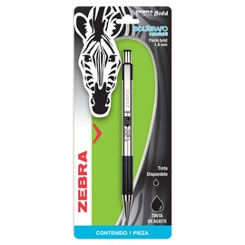 Bolígrafo, Pluma F-301 Bold, Punto Grueso 1,6 mm, Tinta de Aceite Color Negro, Blister 1 pieza Zebra Mexico