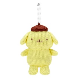 Sanrio 500062 Amigurumi Style Knit Mascot Holder, Pom Pompudding, Approx. Width 4.3 x Depth 2.8 x Height 4.9 inches (11 x 7 x 12.5 cm)