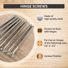 Hinge Outlet Wood Screws, Heavy-Duty Screws for Doors, Cabinets, Furniture & DIY Projects (Polished Brass,9 X 3 Inch, 24 Pack)