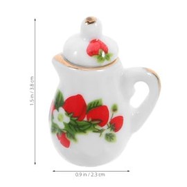1 Set Miniature Porcelain Ceramic Tea: Realistic Teapot Plates Cup Stuff Mini Tableware Saucers Platter Dish DIY for Party Decor Accessories Dollhouse