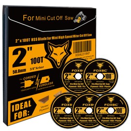 FOXBC 2 Inch HSS Saw Blade 100T for Mini High Speed Miter Cut Off Saw with 3/8" Arbor- 5 Pack