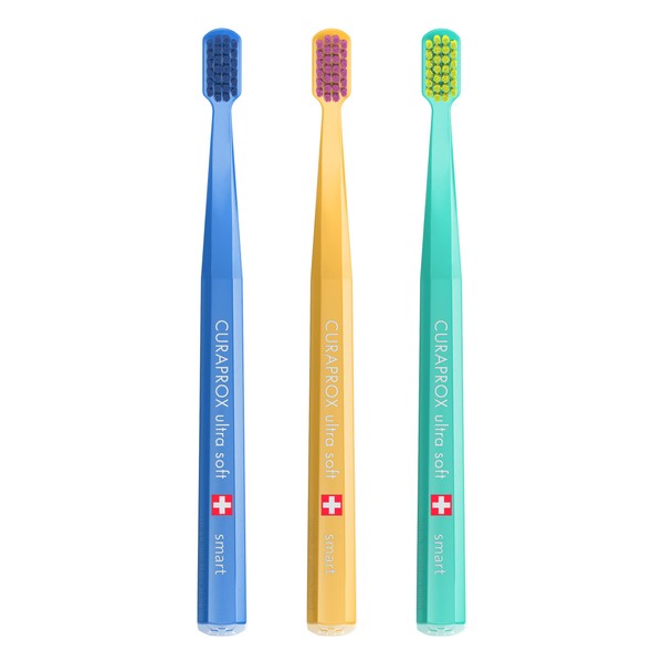 Curaprox Toothbrush CS Smart Trio Pack - 3 x Soft Small Head Toothbrush for Adults with 7600 CUREN® Filaments - Curaprox Manual Toothbrush